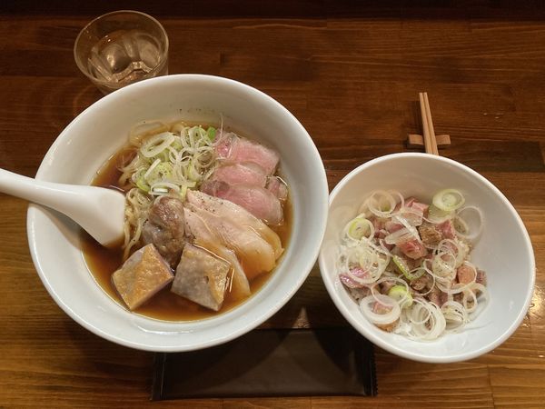 「ら〜めん＋得肉三昧＋肉ごはん」@らーめん かねかつの写真