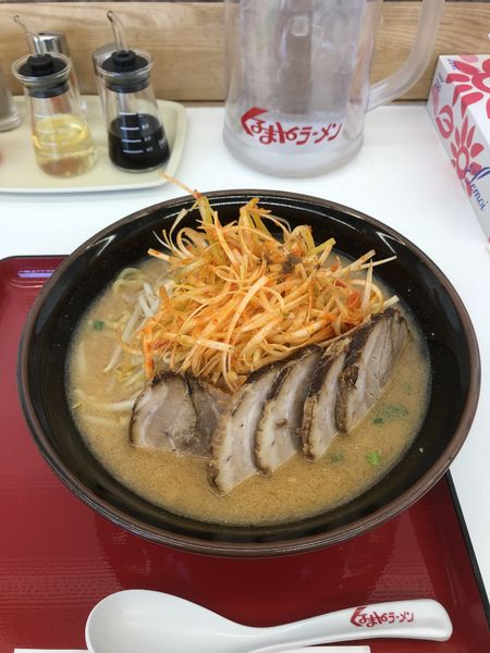 「ねぎ味噌チャーシューメン（大盛り）」@くるまやラーメン 八潮店の写真