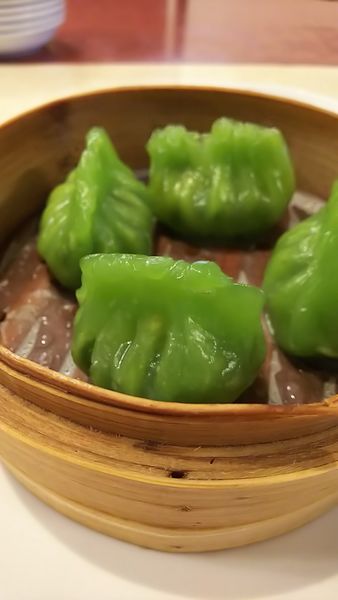 「ほうれん草エビ蒸し餃子」@景徳鎮の写真