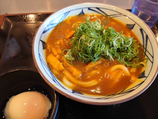 「カレーうどん490円＋温玉（クーポン券）」@丸亀製麺 新座店の写真