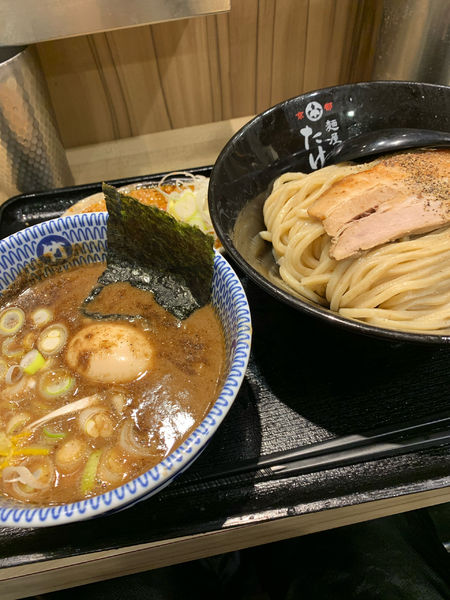 「味玉つけ麺並＋辛ミンチ」@麺屋 たけ井 阪急梅田店の写真