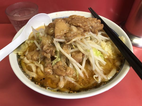 「小ラーメン750円+つけ味50円+脂+ニンニク少し　800円」@ラーメン二郎 桜台駅前店の写真