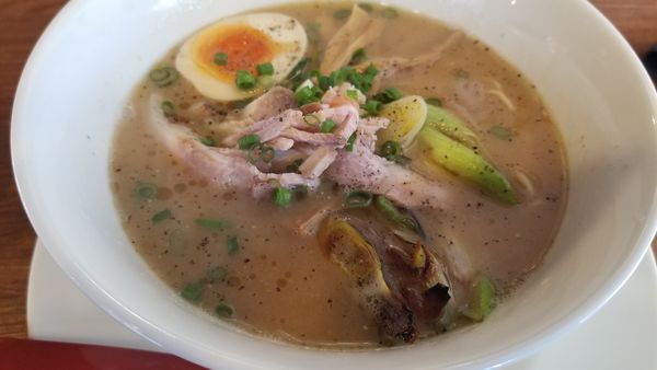 「期間限定　松本一本ネギのとんこつ魚介味噌」@中華蕎麦 日暈の写真