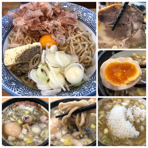 「【限定】花かつおとバターのかまたまつけそば960円ご飯50円」@中華そば専門 とんちぼの写真