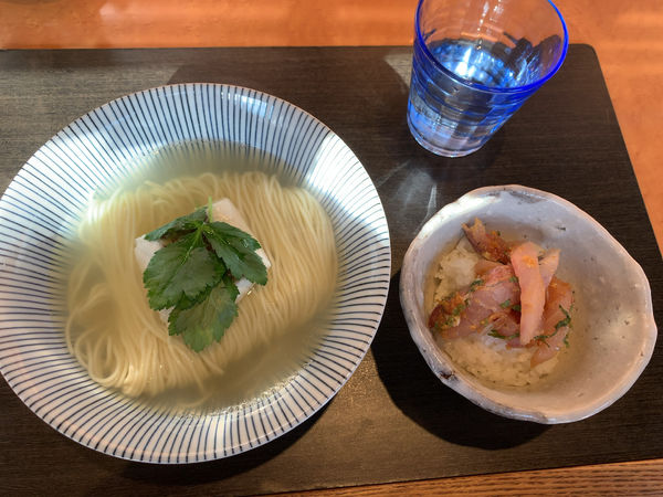 「鯛そばと鯵のなめろう1200円」@柴崎亭の写真