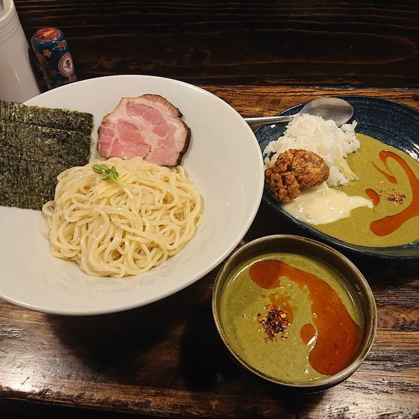 「カレーつけ麺1200円(ライス付)」@中華そば ひしおの写真