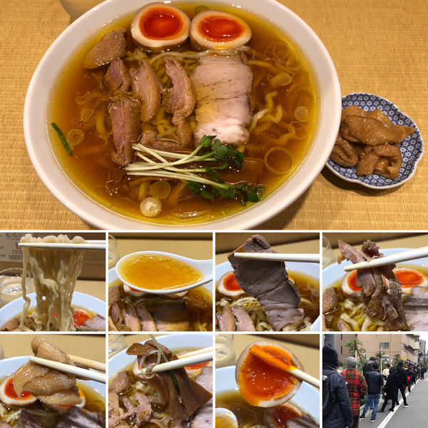 「親鶏中華そば　煮卵と鶏かわトッピング」@手打 親鶏中華そば 綾川の写真