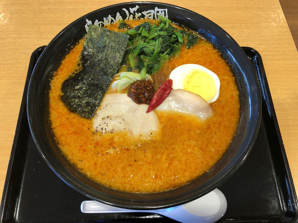 「醤油ラーメン　バリ辛　大盛り　ほうれん草」@らあめん花月嵐 那須ガーデンアウトレット店の写真