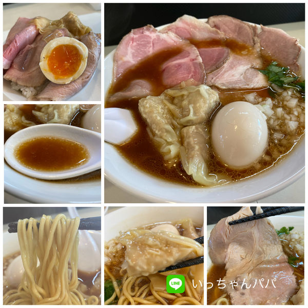 「中華そば 全部のせ 1250円 ライス 150円」@中華そば専門店 一六食堂の写真