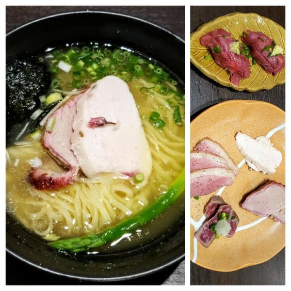 「鶏淡麗 塩らぁめん ８００円 ＋ 肉四枚増し等」@らぁ麺 鬼滅の桜の写真
