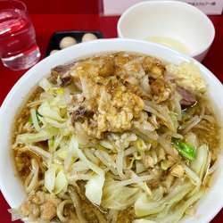 小麺少なめアブラカラメニンニク少なめ生卵うずら