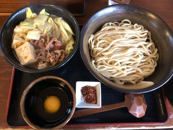 「【限定】牛スキヤキつけ麺￥940＋小ライス￥50」@和風らーめん 凪の写真