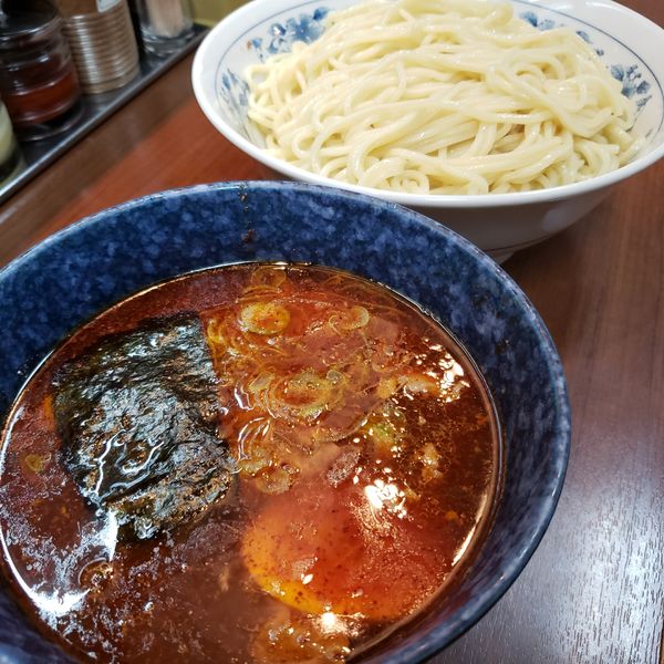 「辛つけ麺玉子中盛」@つきみ野大勝軒の写真