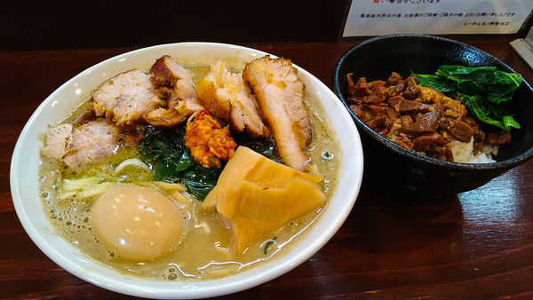 「肉の日限定/ネギ味噌チャーシューメン下田さん家の煮豚のっけ」@らーめん 五ノ神精肉店 煮干し編の写真