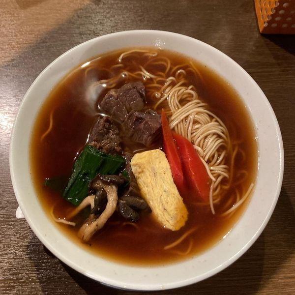 「参州マタギそば~鹿肉塩煮付き~﻿」@麺創 なな家の写真