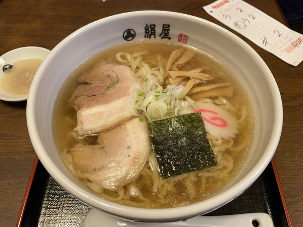 「佐野ラーメン(大盛り)・餃子」@絹屋の写真