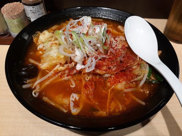 「豚キムチチゲらーめん」@伝丸 天王町店の写真