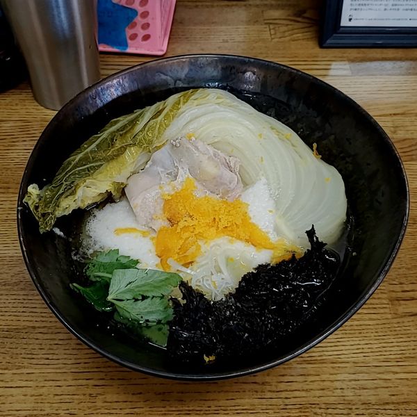 「【限定】白菜とトロロの旨煮SOBA〜カラスミがけ（ご飯割付き」@㐂九家の写真