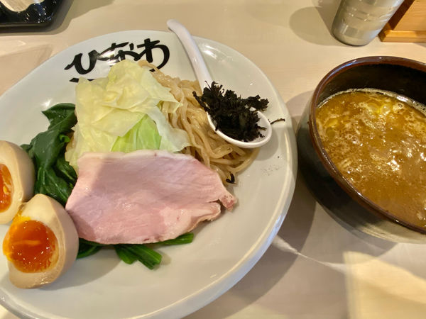 「ひなわつけ麺並¥880、半熟味玉¥100」@地鶏豚骨らーめん ひなわの写真