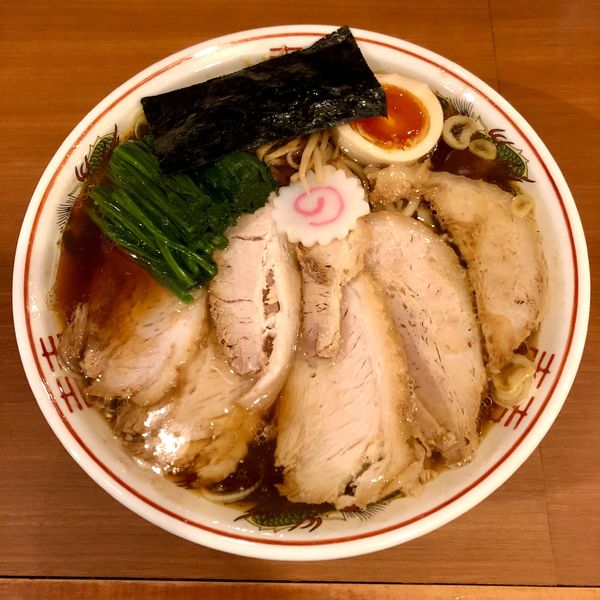 「【12月だけ限定!!!】生姜醤油ラーメン 肉増し+ほうれん草」@自家製手もみ麺 鈴ノ木の写真