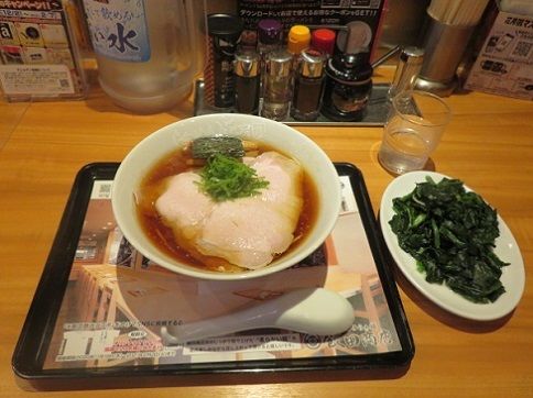 「しょうゆチャーシュー麺　飯田商店＋ほうれん草」@らあめん花月嵐 二俣川駅前店の写真