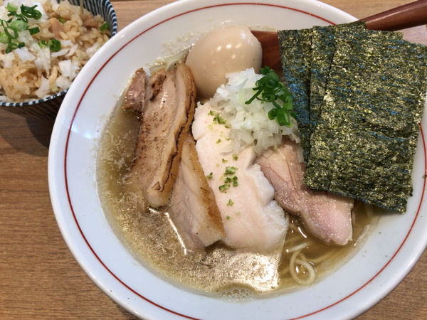 「特製柚子塩中華そば(煮干し)＋炊きこみご飯」@(SCLabo)の写真