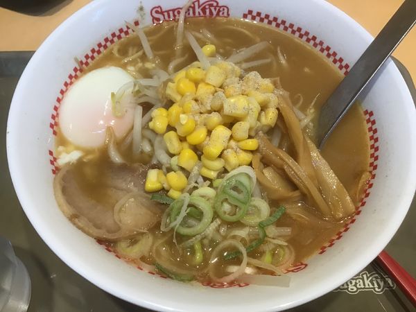 「味噌ラーメン450円温泉玉子50円」@スガキヤ 名鉄岐阜駅前店の写真