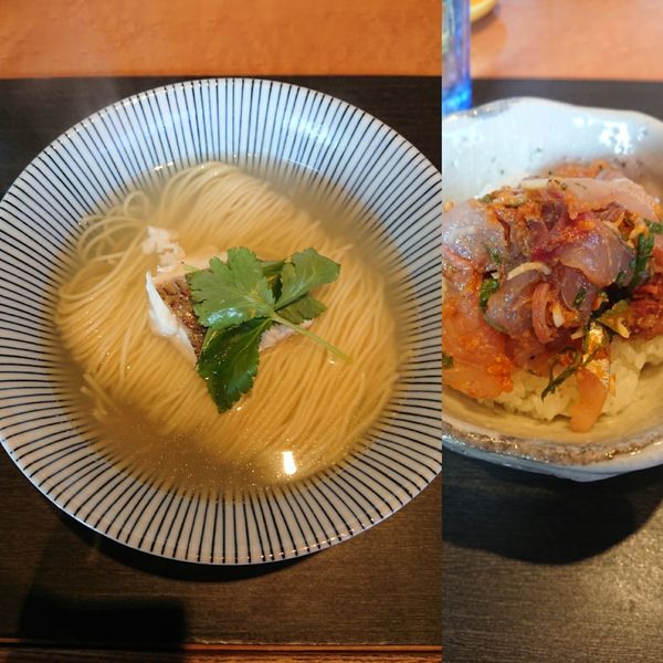 「鯛塩そば・鯵のなめろう丼」@柴崎亭の写真