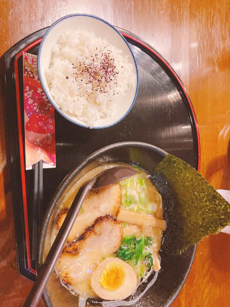 「鶏白湯ラーメン　ライス餃子セット」@和風薬膳らーめん 貴楽の写真