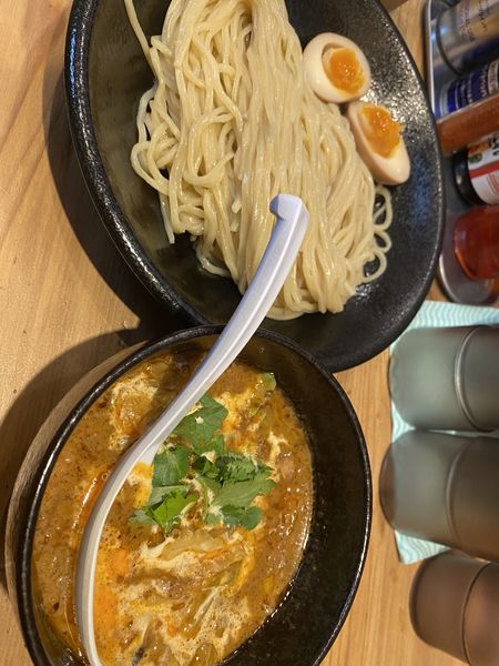 「爆烈つけ麺900円　味玉ランチサービス」@竹麓輔らーめん創作工房の写真