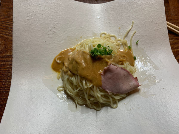 「限定替え玉　あん肝のソース」@芛堂寺の写真