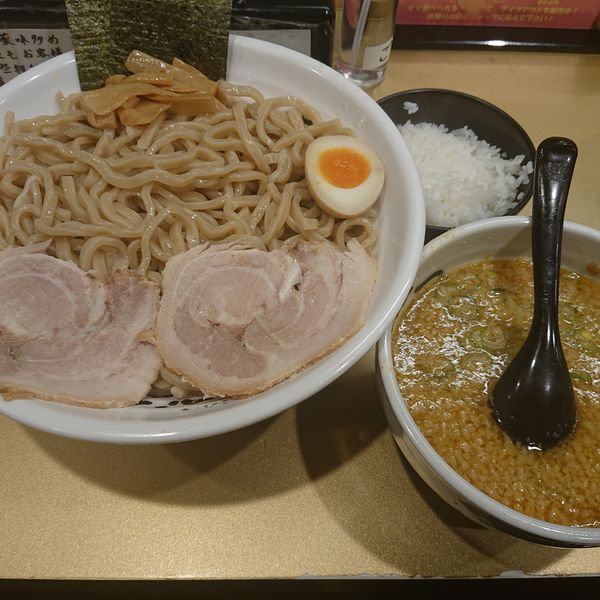 「カレーつけ麺大盛(極太麺)920円、無料半ライス」@超ごってり麺 ごっつ 亀戸本店の写真