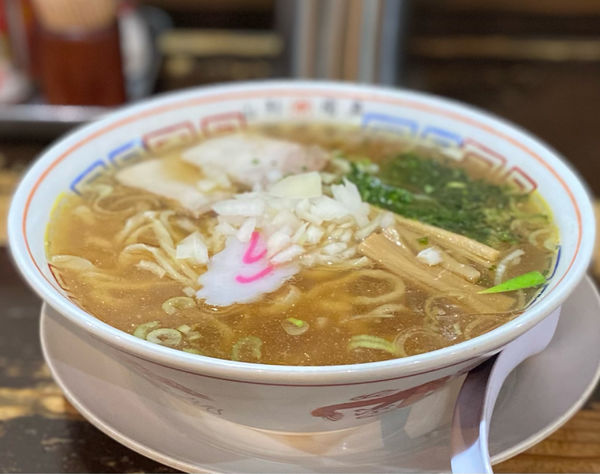 「あごだし中華(並・太麺)630円」@亞呉屋 山形駅前店の写真