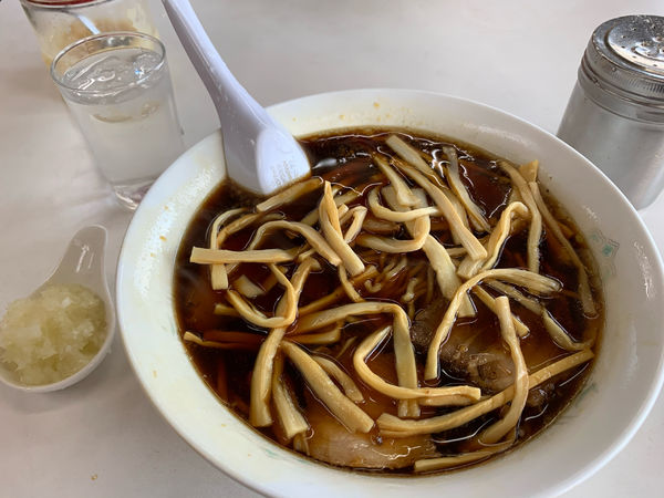 「メンマチャーシュー大　やくみ。」@ラーメン富士屋 姉崎店の写真