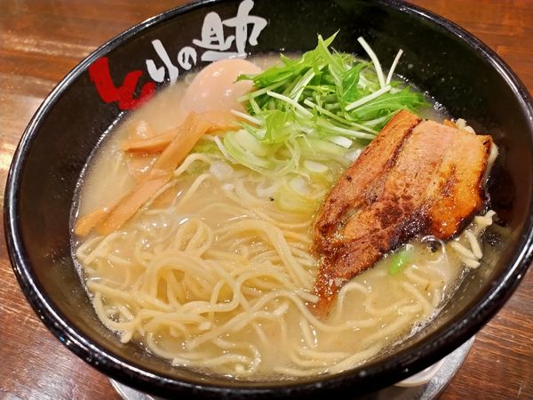 「味玉濃厚鶏そば 大盛 麺硬め+替玉 ¥1221」@とりの助 上里店の写真