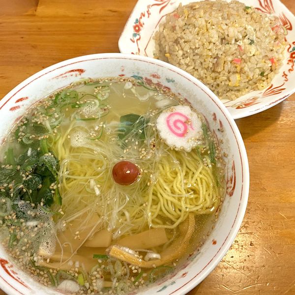 「チャーハンらーめんセット（塩に変更）」@めんや 梟の写真