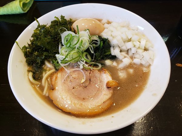 「俺達の塩+味玉玉ねぎトッピング（硬、味普、油少」@麺’sBLAND 文蔵BLACKの写真