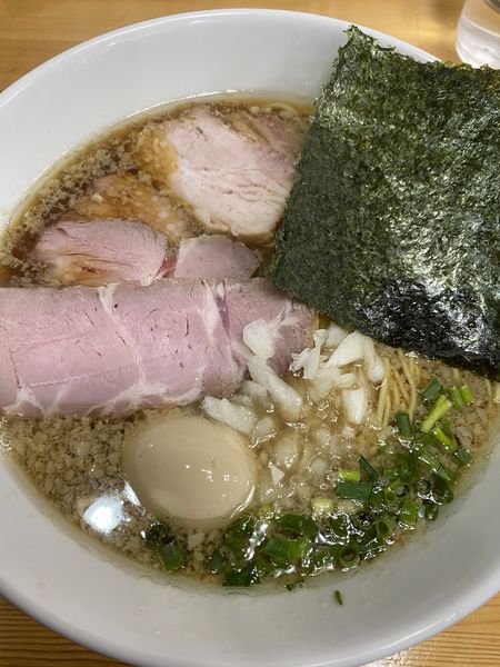 「チャーシュー麺+味玉+こってり(背脂)」@中華そば こてつの写真
