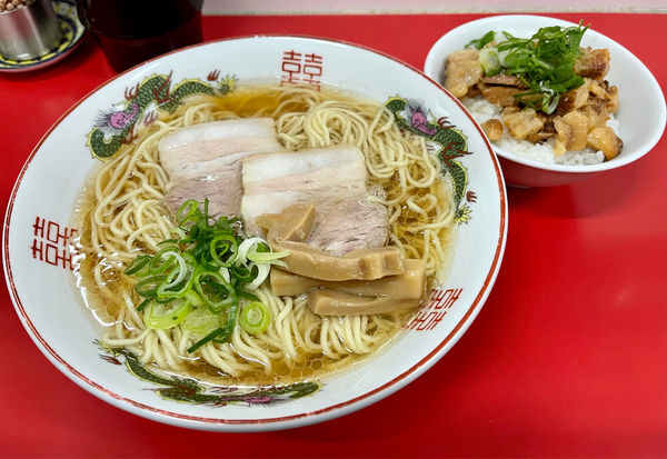「中華そば＋チャーシュー丼」@中華そば 竹千代の写真