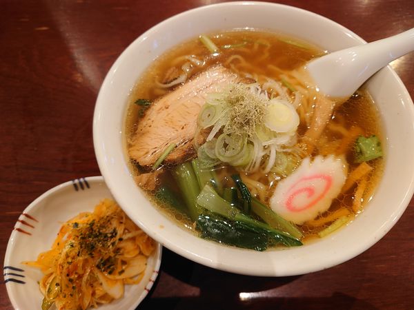 「佐野らーめん800円＋餃子3ヶ300円＋辛口ネギ150円 他」@佐野らーめん くにやの写真