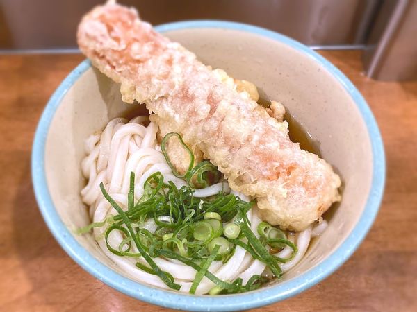 「冷 とり天＆ちくわ天ぶっかけ￥530」@おにやんま 御茶ノ水店の写真