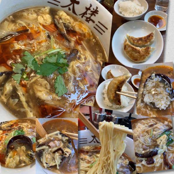 「酸辣湯麵820円＋餃子（ｸｰﾎﾟﾝ）＋ライス(無料）」@中華麺飯 太楼の写真