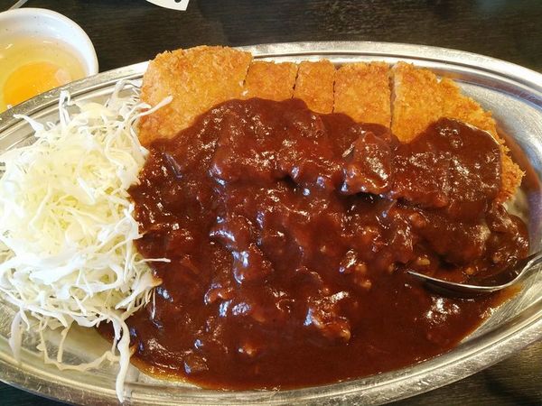 「カツカレー+生卵(ライス大盛)」@カレーの市民 アルバ 錦糸町店の写真