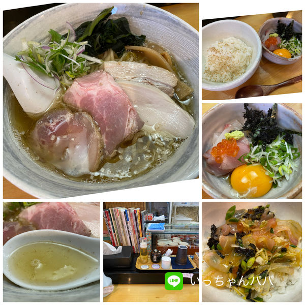 「いりこそば 750円 鯛めし 450円」@讃岐ラーメン 香麦の写真