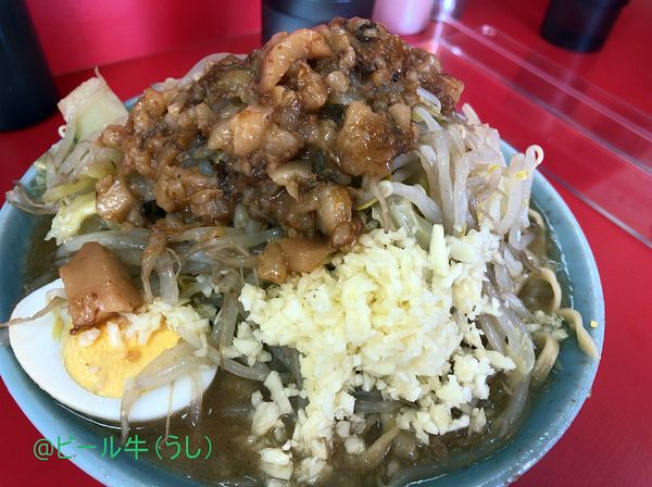 「富士丸ラーメン(900円)、ブタカスアブラ(40円)ちょいヤサイ」@ラーメン富士丸 東浦和店の写真