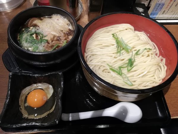 「牛すき焼きつけ麺（期間限定）」@三ツ矢堂製麺 川越店の写真