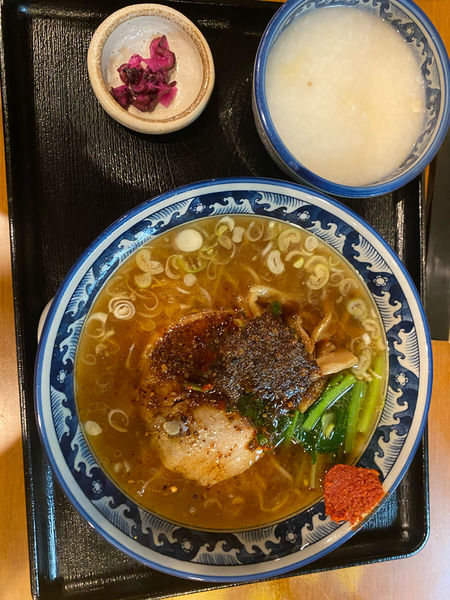 「けんけん香麺　中華粥セット」@麺・粥 けんけんの写真