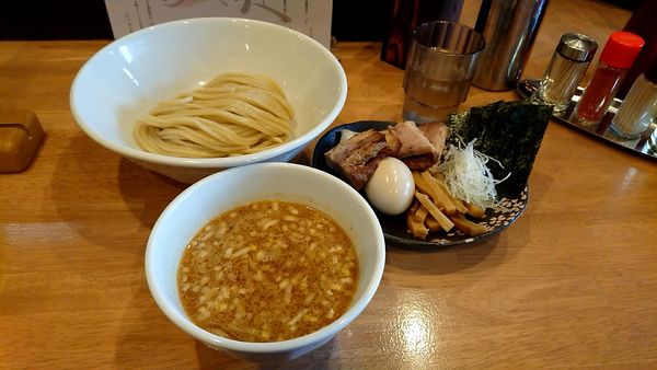 「濃厚醤油つけ麺850円＋湯咲盛300円」@麺処 湯咲の写真