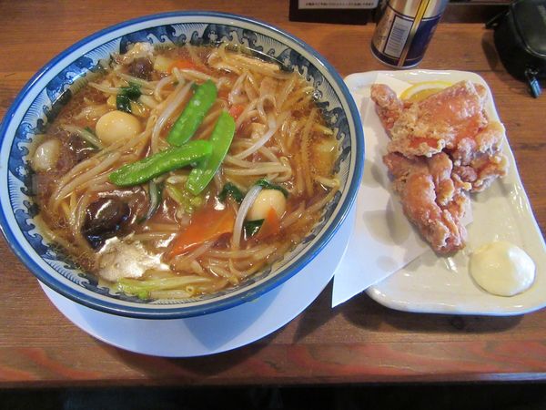 「広東麺（８８０円）＋とり唐３０８円」@らーめんすずらんの写真