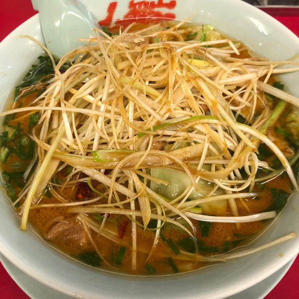 「極旨　もつ味噌ラーメン　910円　ネギ和え　120円」@ラーメン山岡家 大泉店の写真